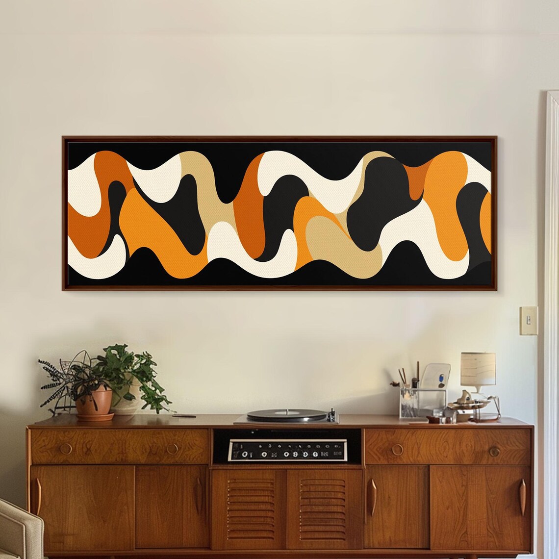 Amber Waves Boho Abstract, Mid-Century Style
