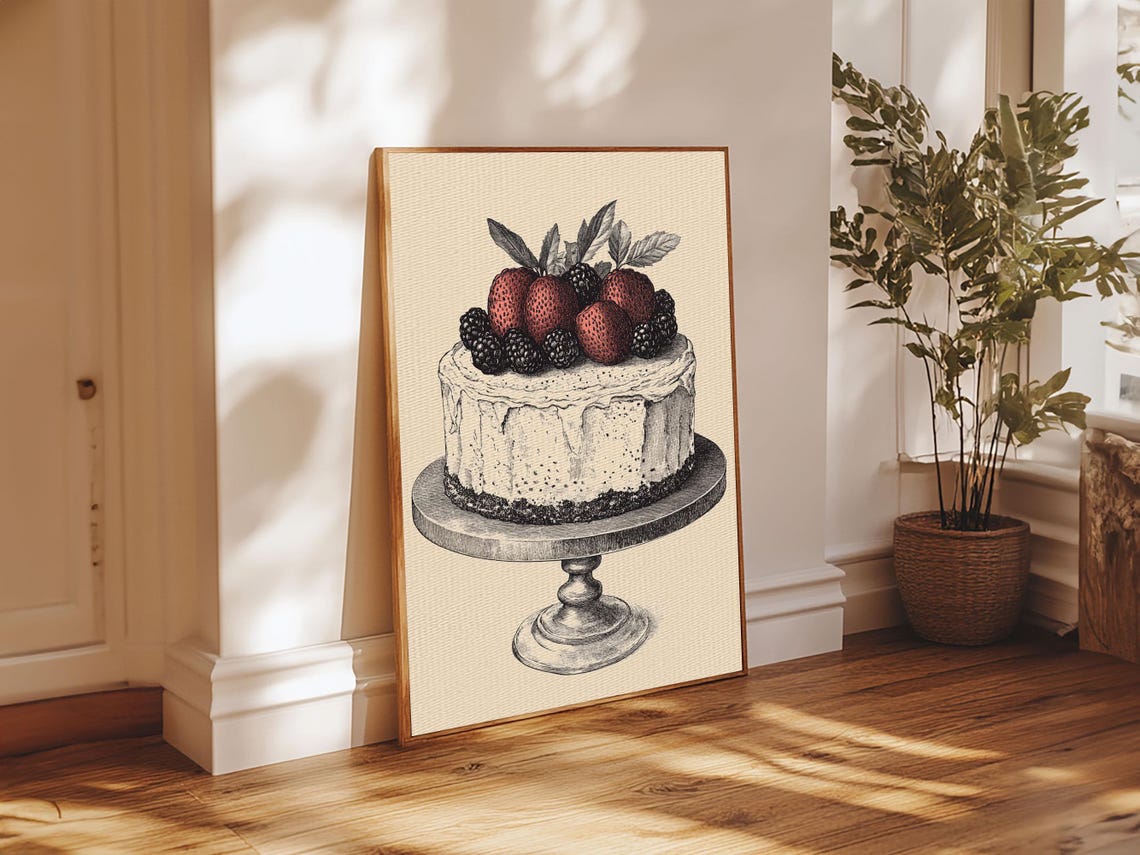 Kitchen Wall Art Cake Painting Still Life Framed Print Dining Room Wall Artt - Image 6