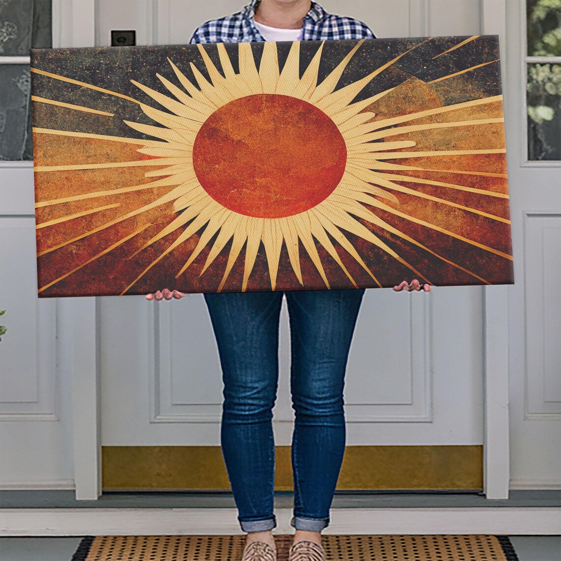 Abstract Midcentury Modern Sunburst, Art Deco Style - Image 4