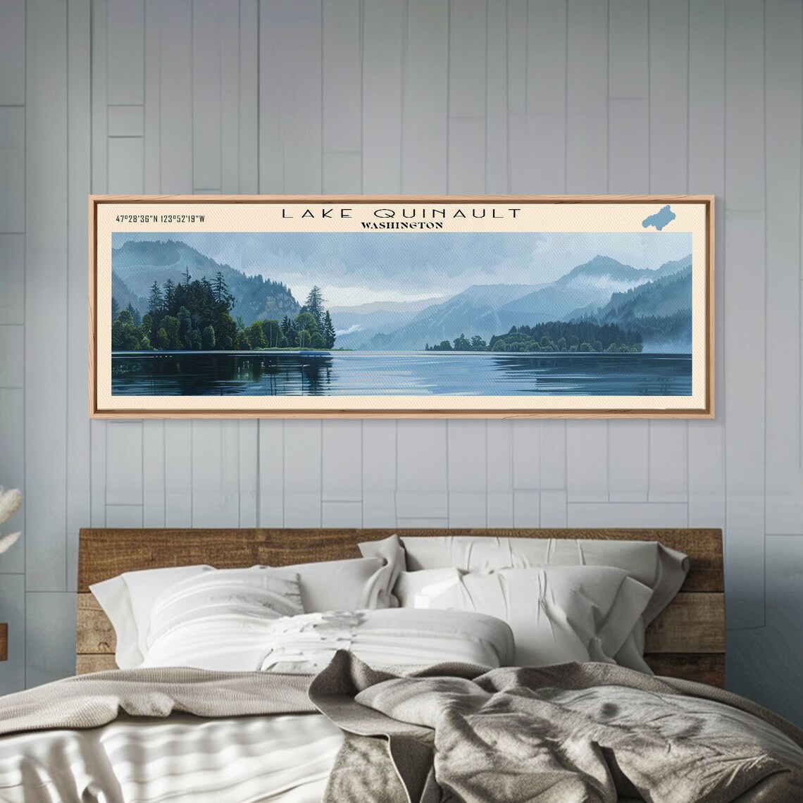 Lake Quinault Washington Travel Poster, Rustic Landscape - Image 2