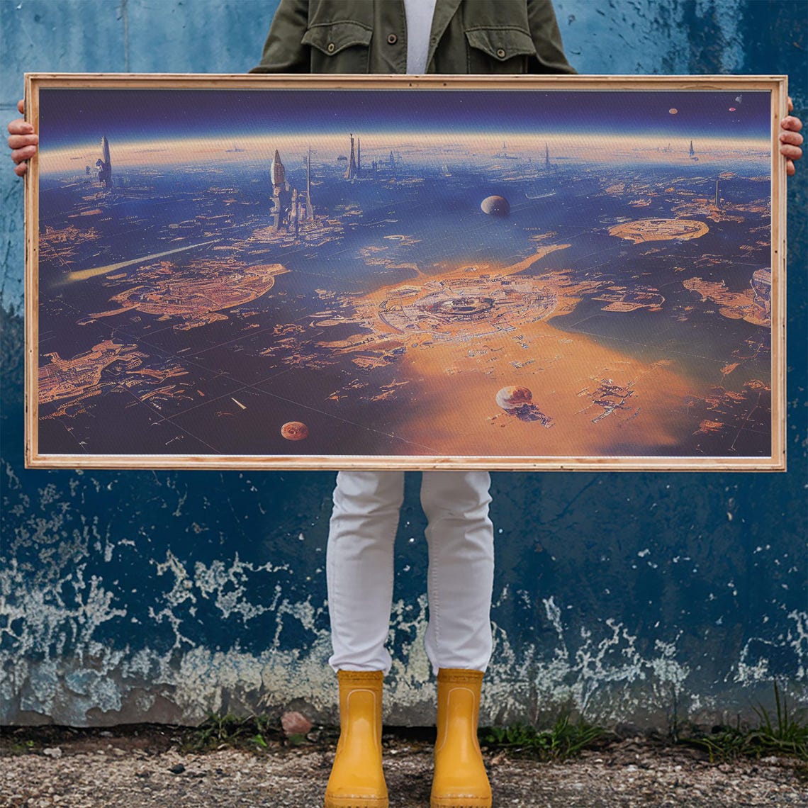 Futuristic Sci-Fi City Planet Aerial Cool Space World Art Poster - Image 6