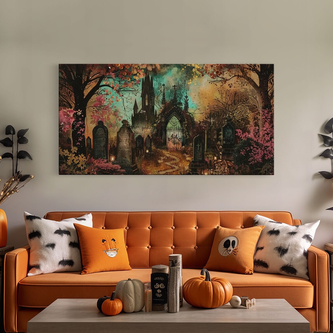 Ye Old Haunted Graveyard Halloween Art Print - Image 5