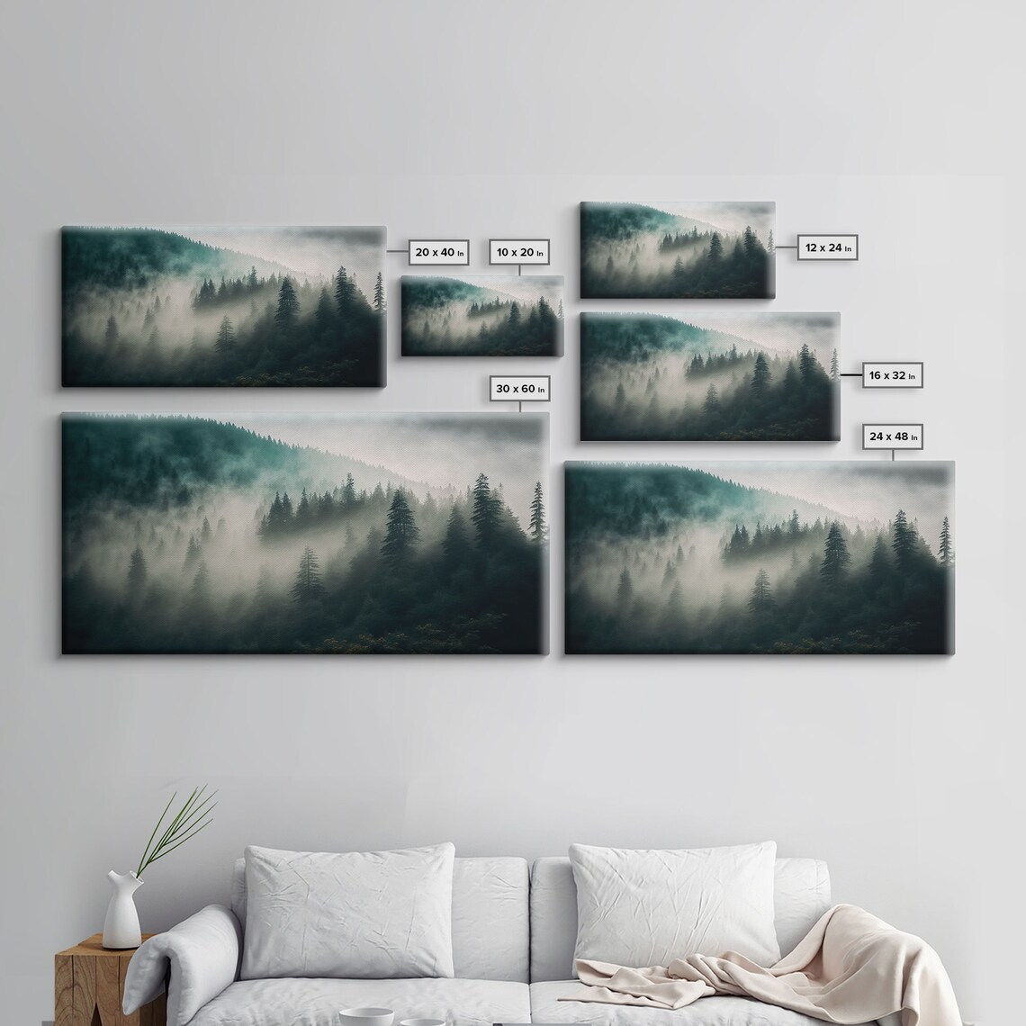 Foggy Forest Zen Landscape Art Print, Relaxing Decor - Image 2
