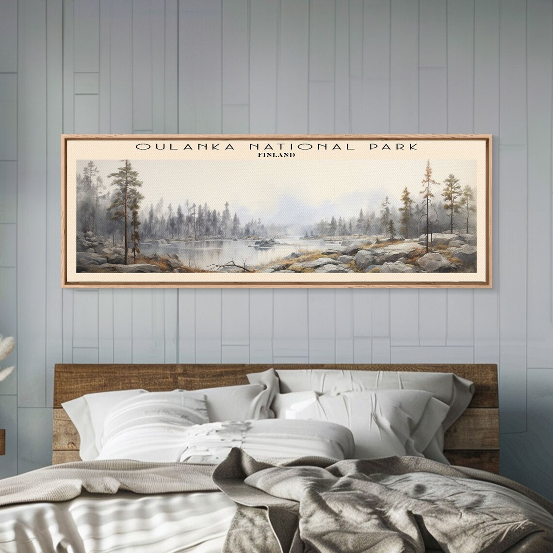 Oulanka National Park Finland Misty River Pine Forest Vintage Travel Poster - Image 2