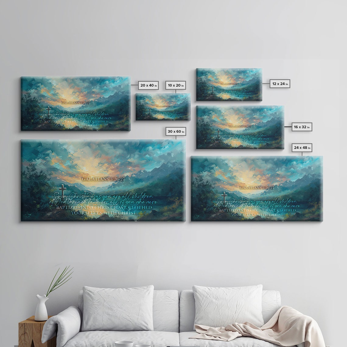 Galatians 326 27 Framed Print Scripture Wall Art Christian Paintings House Warming Gift Bible Verse Print Giant Wall Art - Image 2