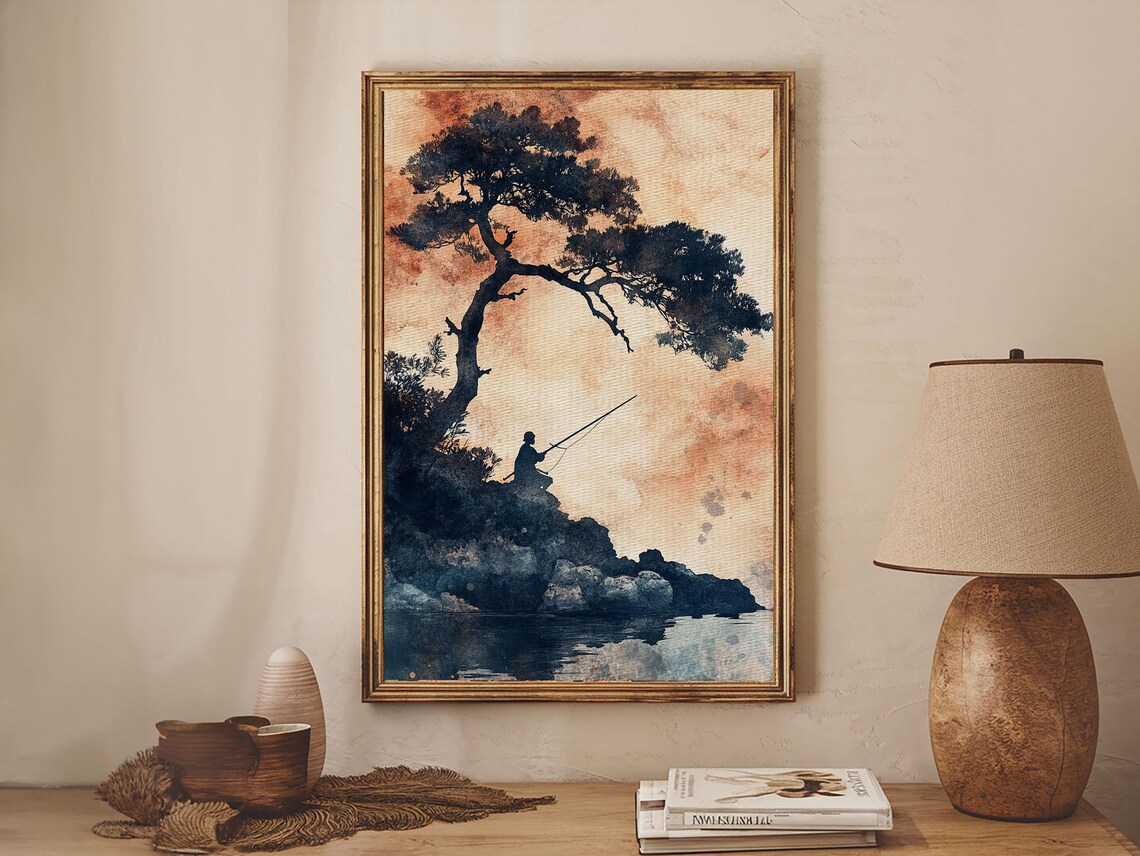 Japanese Fisherman, Wabi Sabi Minimalist Art Print - Image 4