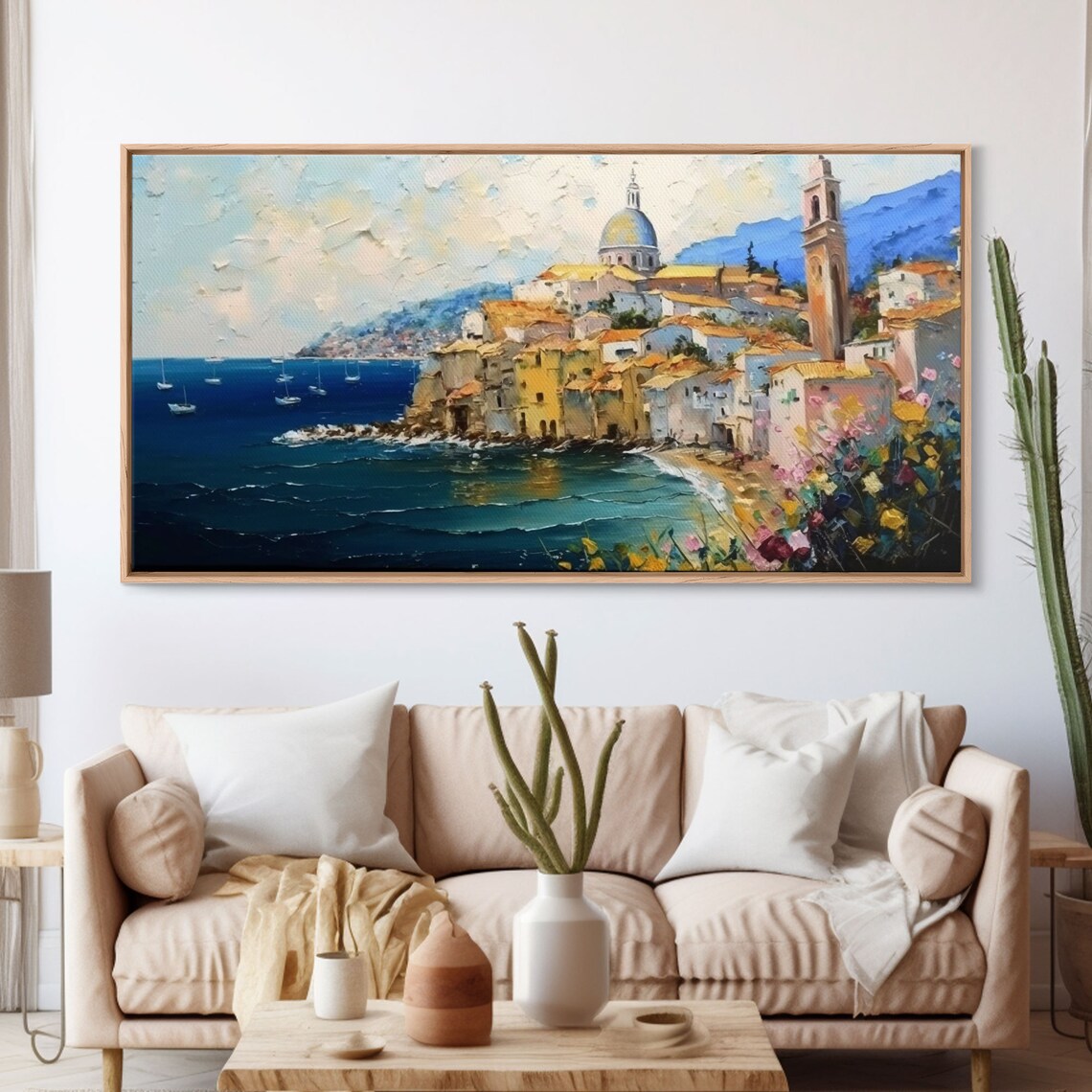 Amalfi Coast Italian Villa Seascape Travel Poster - Image 3