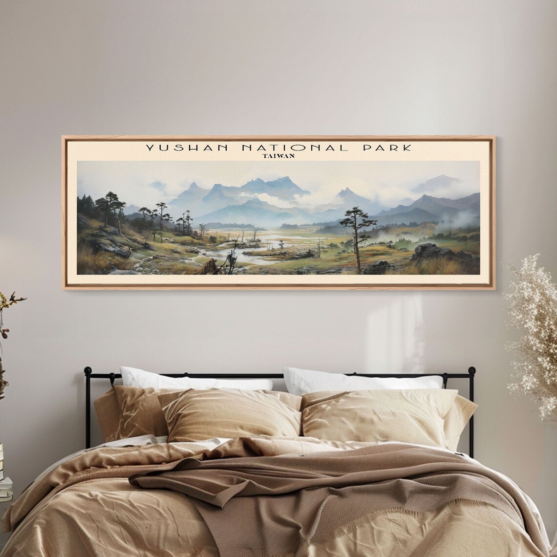 Yushan National Park Taiwan Misty Valley Pine Trees Panoramic Travel Poster - Image 3