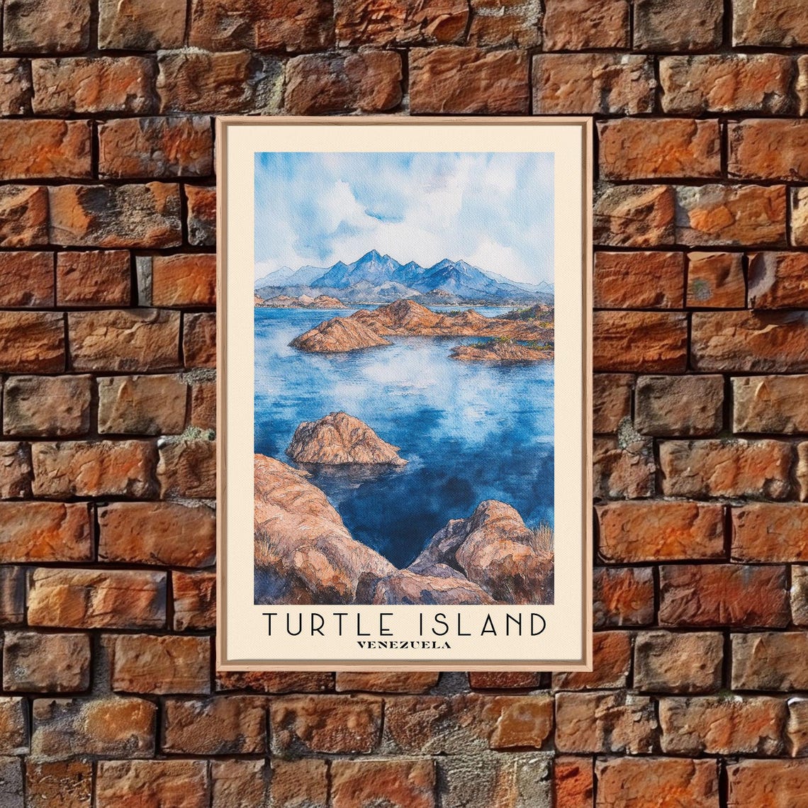 Turtle Island Venezuela Blue Archipelago Rocky Islets Mountain Poster - Image 4