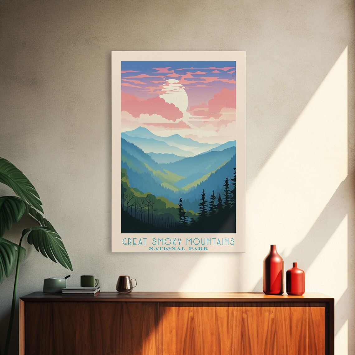 Great Smoky Mountains National Park, Mid-Century Art Print - Image 4