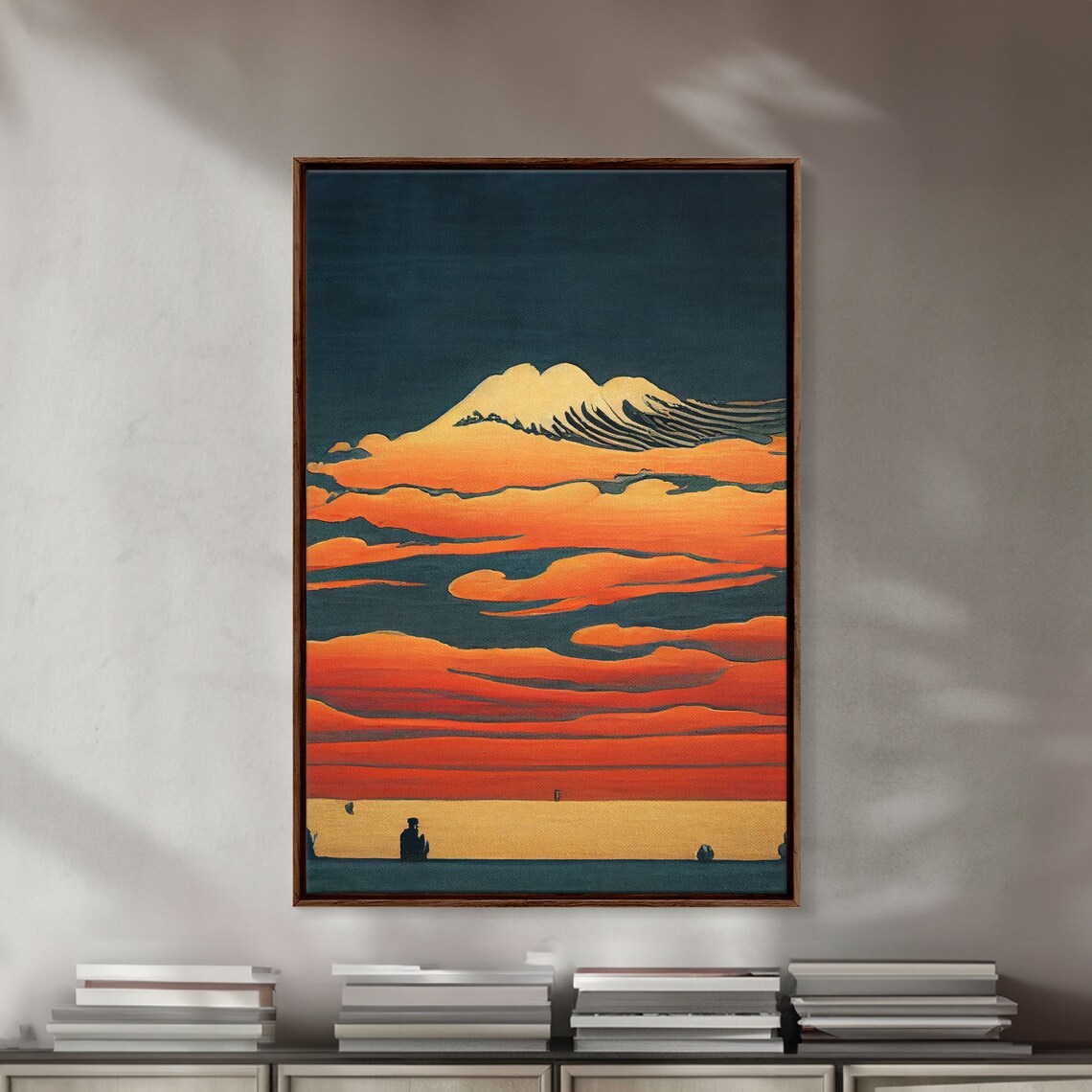 Hokusai-Inspired Sunrise Over Mountains Art Print - Image 3
