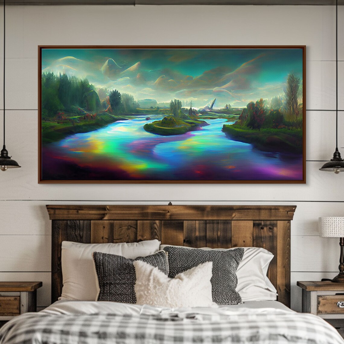 Psychedelic Trippy River Nature Art Print - Image 5