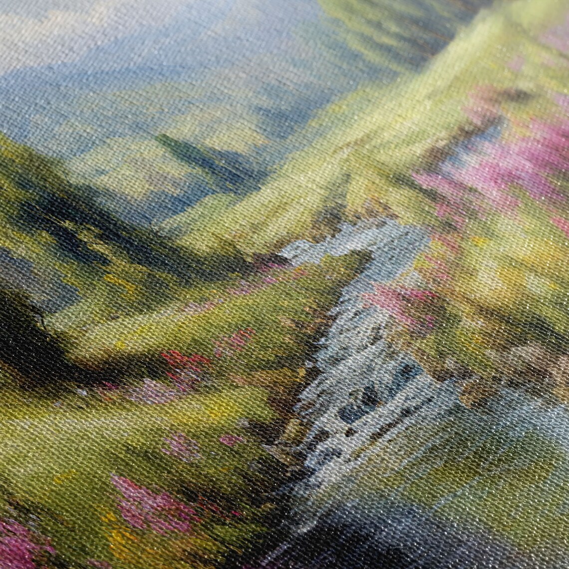 The Meadow Watercolor Panoramic Landscape Art Print - Image 2