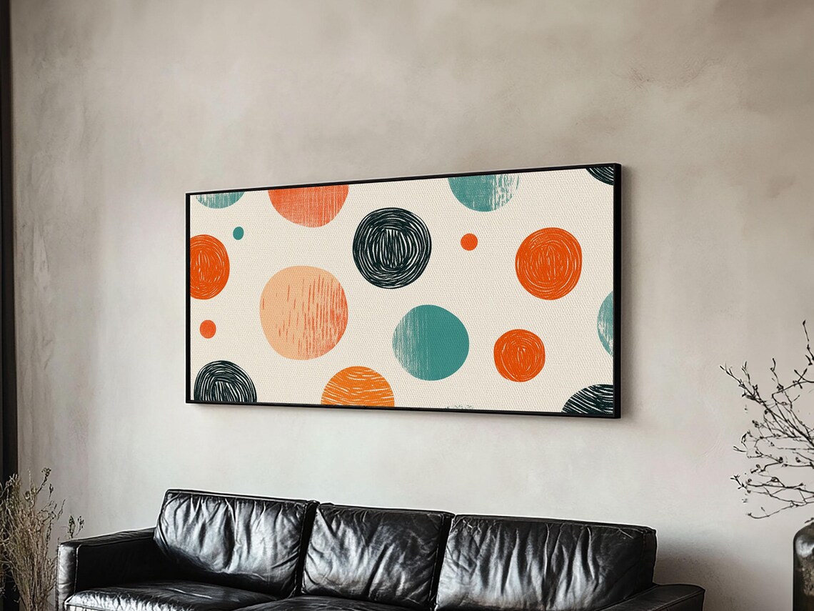 Mid Century Modern Dots, Retro 90s Style Art Print