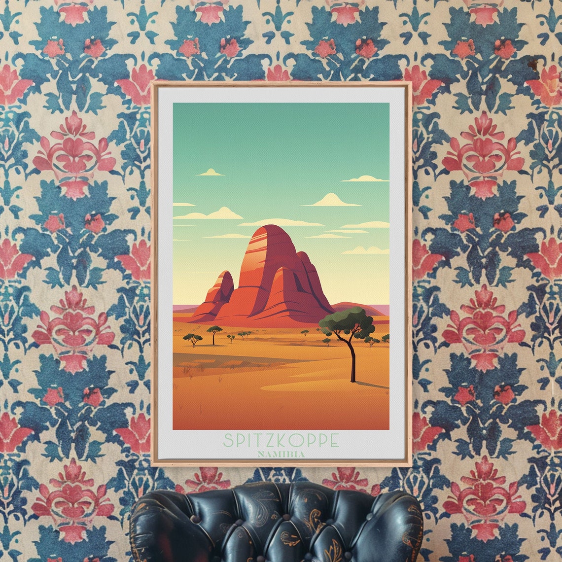 Spitzkoppe Namibia Red Granite Peaks Savanna Desert View Poster - Image 6