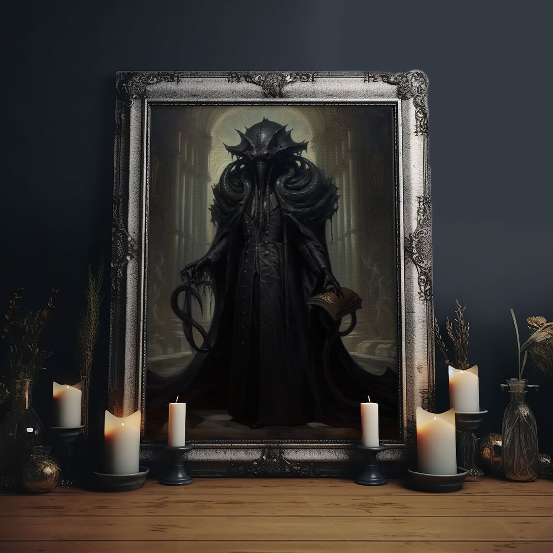 Victorian Portrait Of Cthulhu Gothic Halloween Art Print - Image 6
