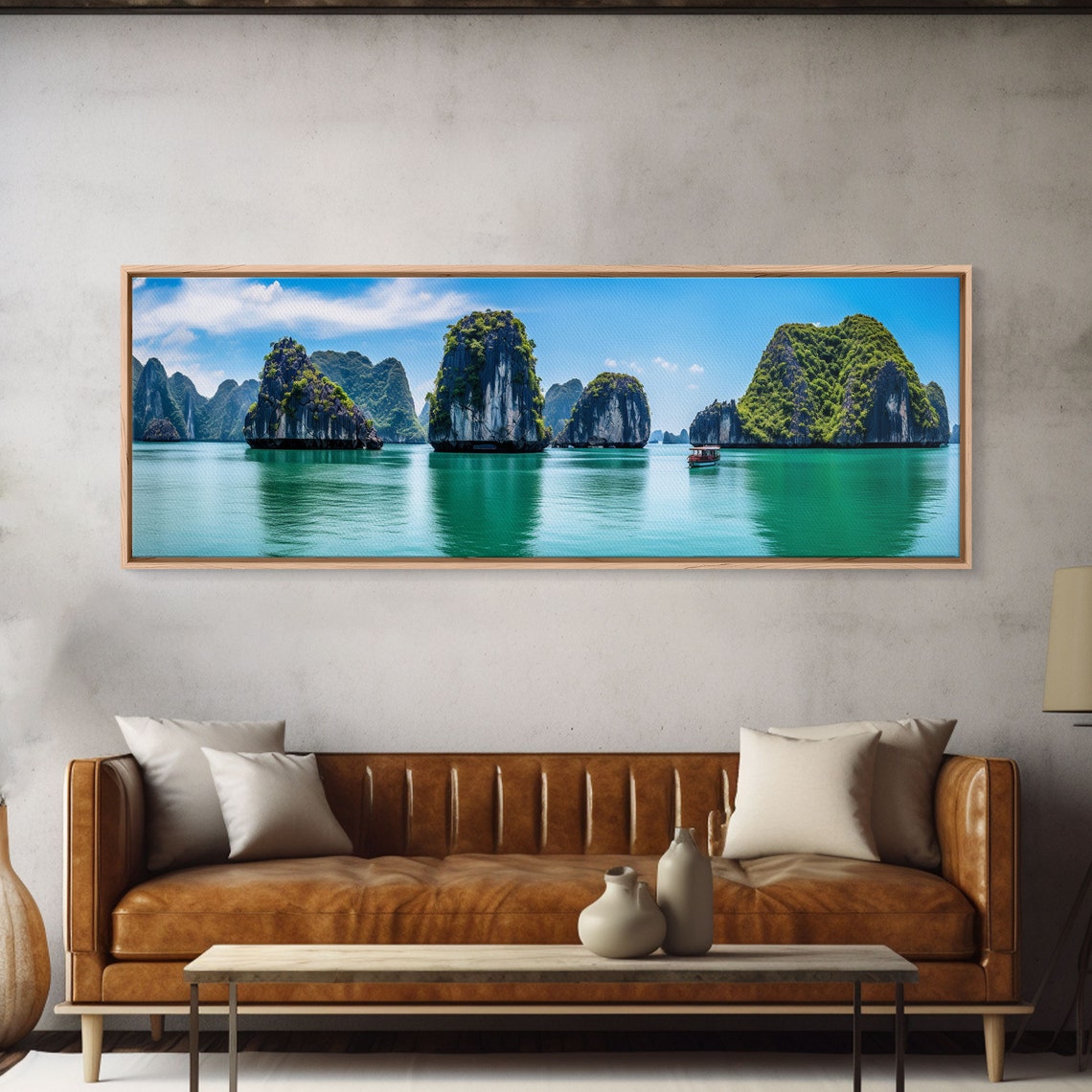 Ha Long Bay Vietnam Limestone Karsts Emerald Water Panoramic Poster