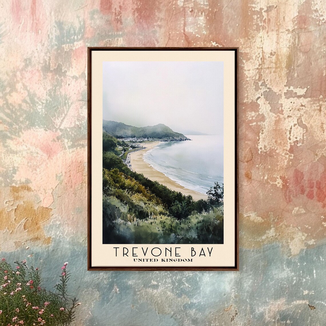 Trevone Bay United Kingdom Watercolor Print Vacation Gift United Kingdom Wall Art Beach Painting Beach Decor Beach Or Lakehouse Art - Image 4