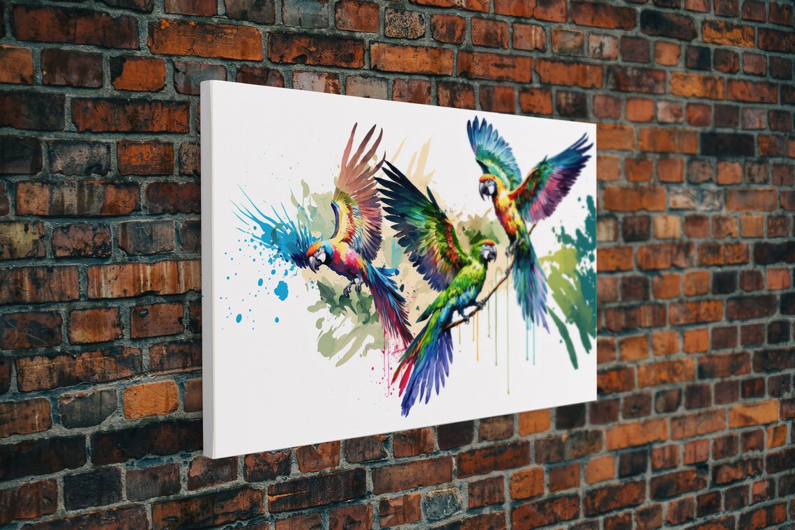 Birds Of Paradise 3 Watercolor Parrots, Boho Art Print - Image 5