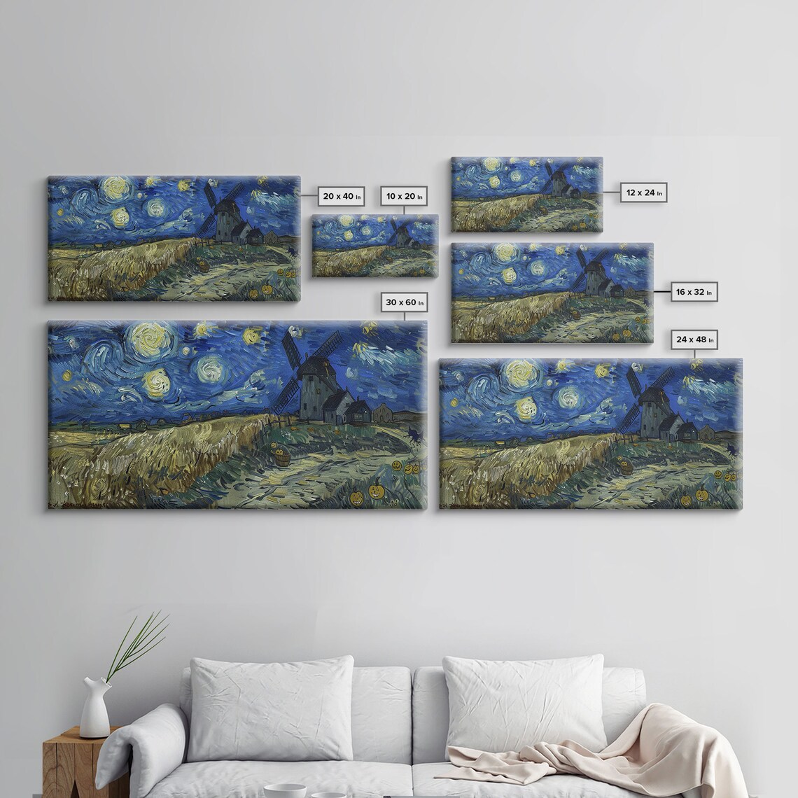 Starry Night Inspired Haunted Wind Mill, Spooky Halloween - Image 2