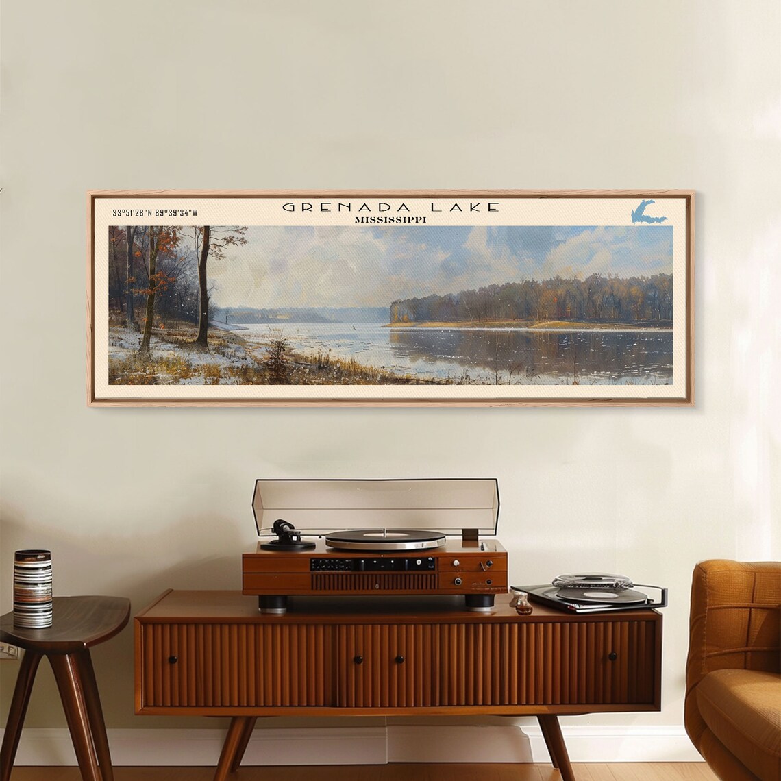Grenada Lake Mississippi Travel Poster, Lake House Art - Image 4