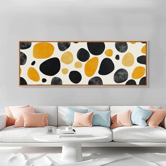 Stones In A River Bed Frames Print Black Gold And White Abstract Painting Print Modern Home Decor Mid Century Modern Wall Art