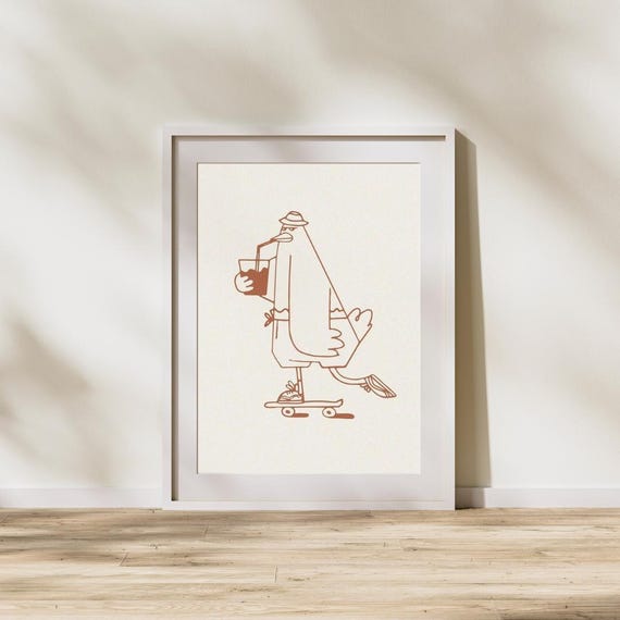 Coffee Poster Kitchen Minimalist Wall Art Print Retro Cafe Decor Barista Gift Daily Modern