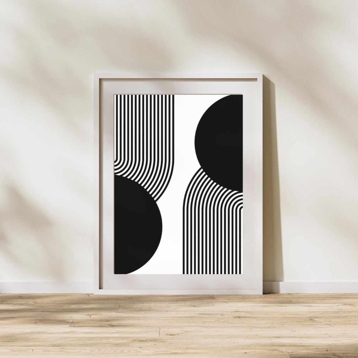 Modern Geometric Abstract Poster, Mid-Century Minimalist