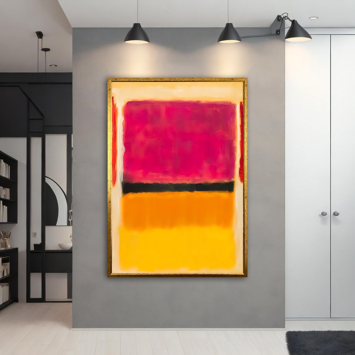 Rothko Style Magenta Pink Orange Color Field Abstract Art Poster