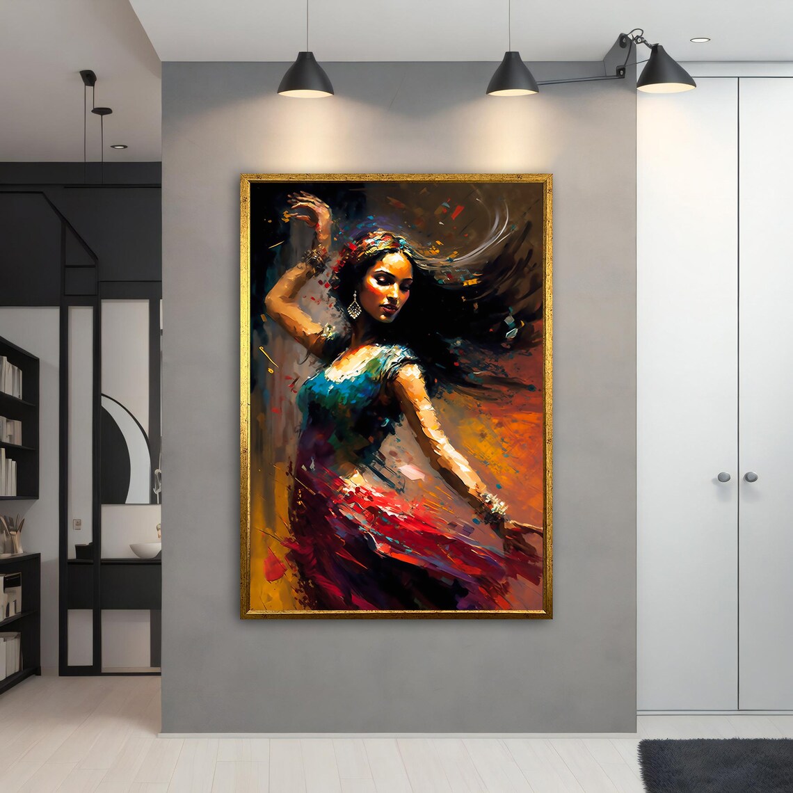 Passionate Woman Dancing Colorful Expressive Oil Painting Art Poster - Image 5