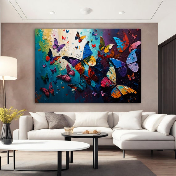 Colorful Butterfly Painting Colorful Butterfly Butterfly Wall Decor Butterfly Wall Art