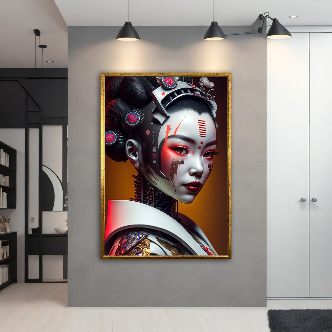 Japanese Woman Woman Print Home Decor Ethnic Woman Art Framed Japanese Woman Poster Huge - Image 3