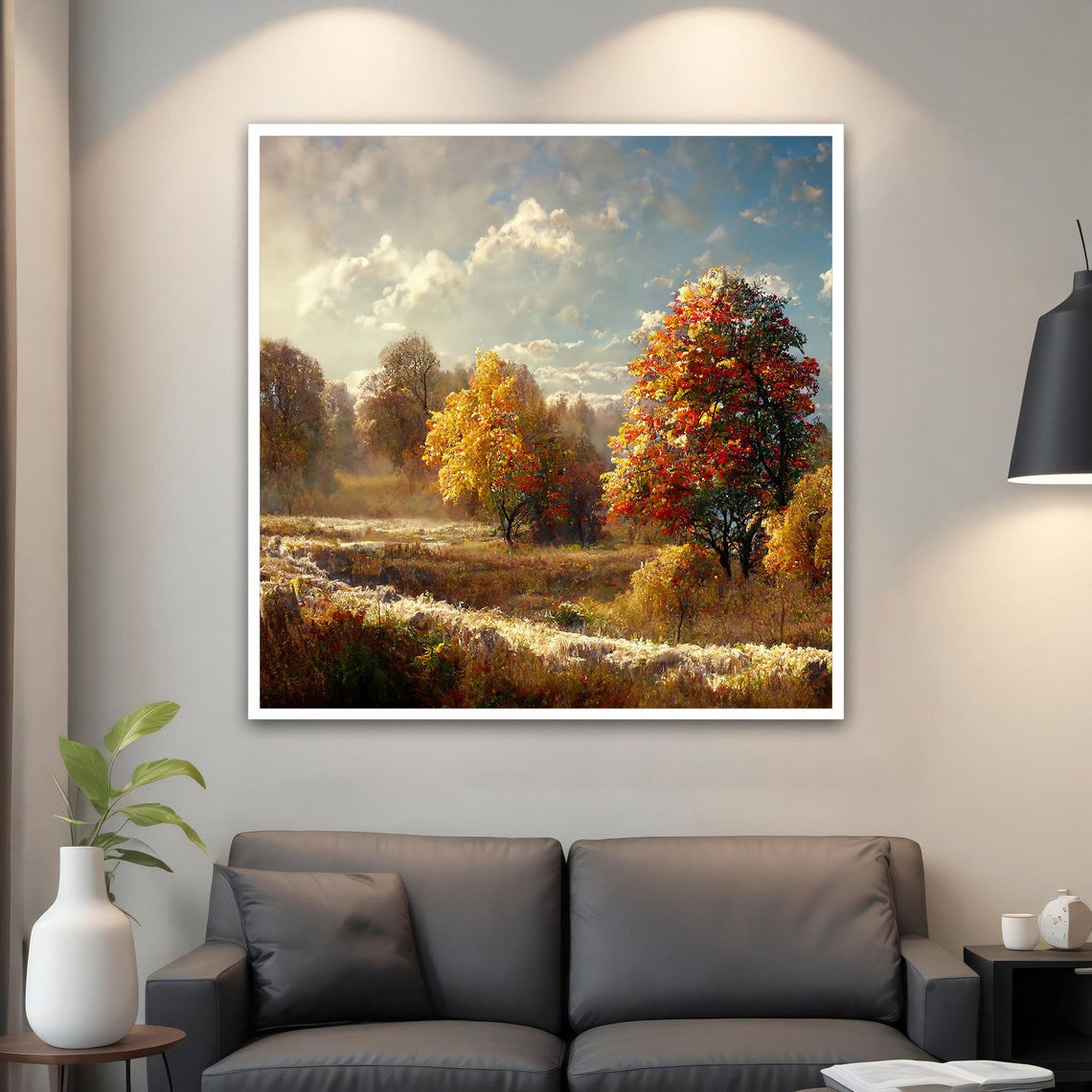 Autumn Landscape Golden Trees Sunlit Meadow Fall Colors Art Poster - Image 5