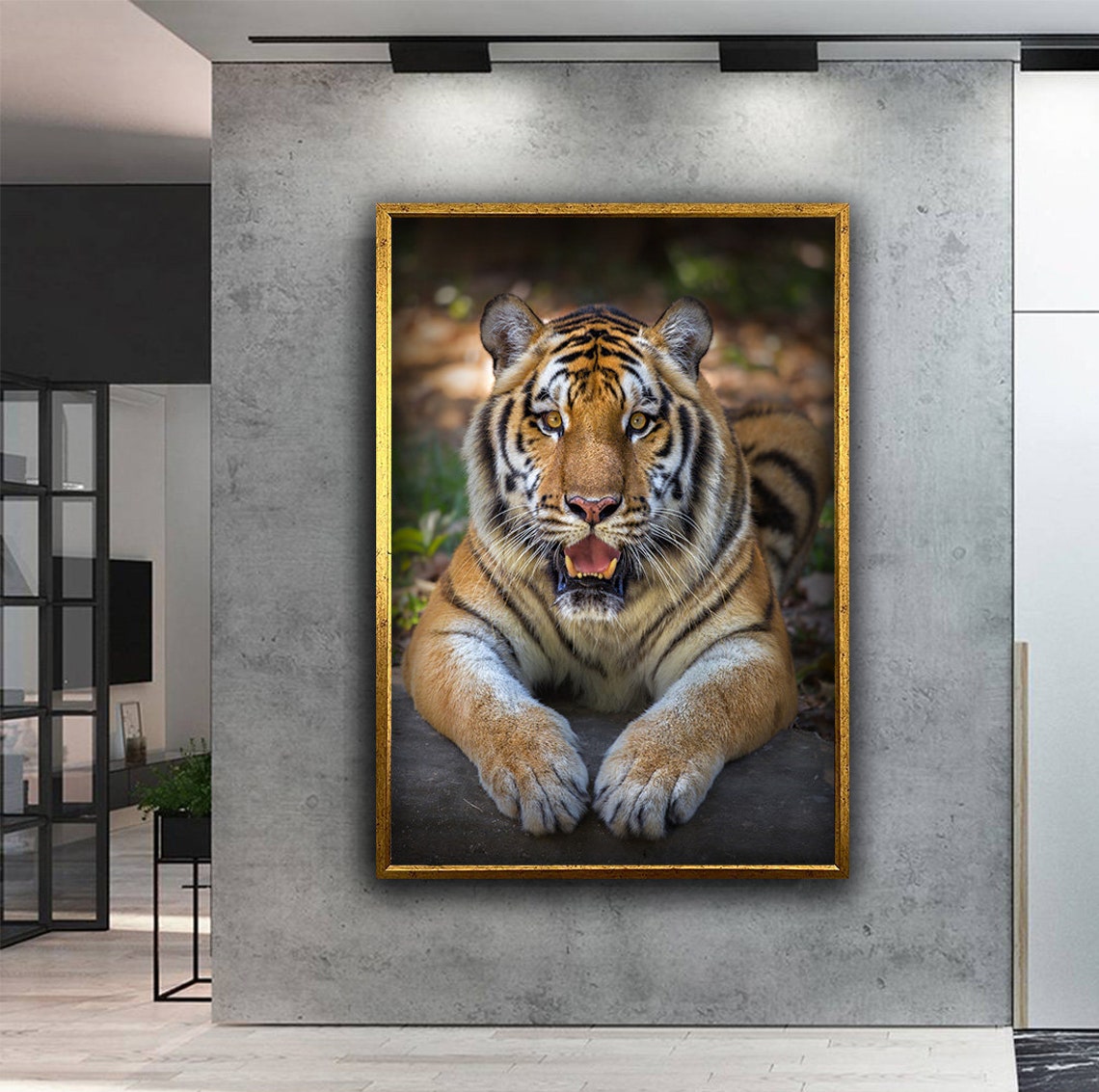 Wild Tiger Portrait Mouth Open Intense Wildlife Photography Poster - Image 3
