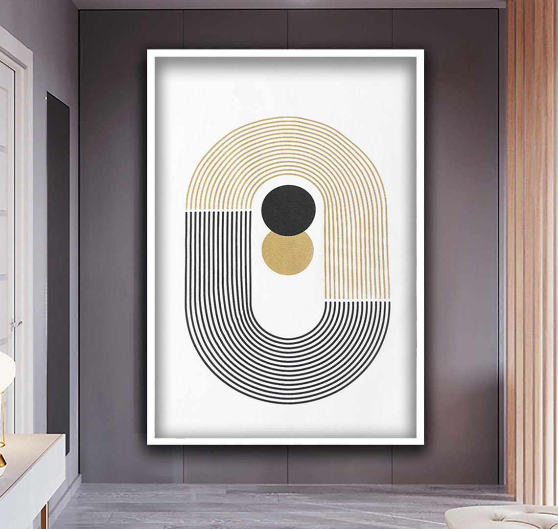 Mid Century Modern Geometric Rainbow Arch Boho Wall Art Poster - Image 2