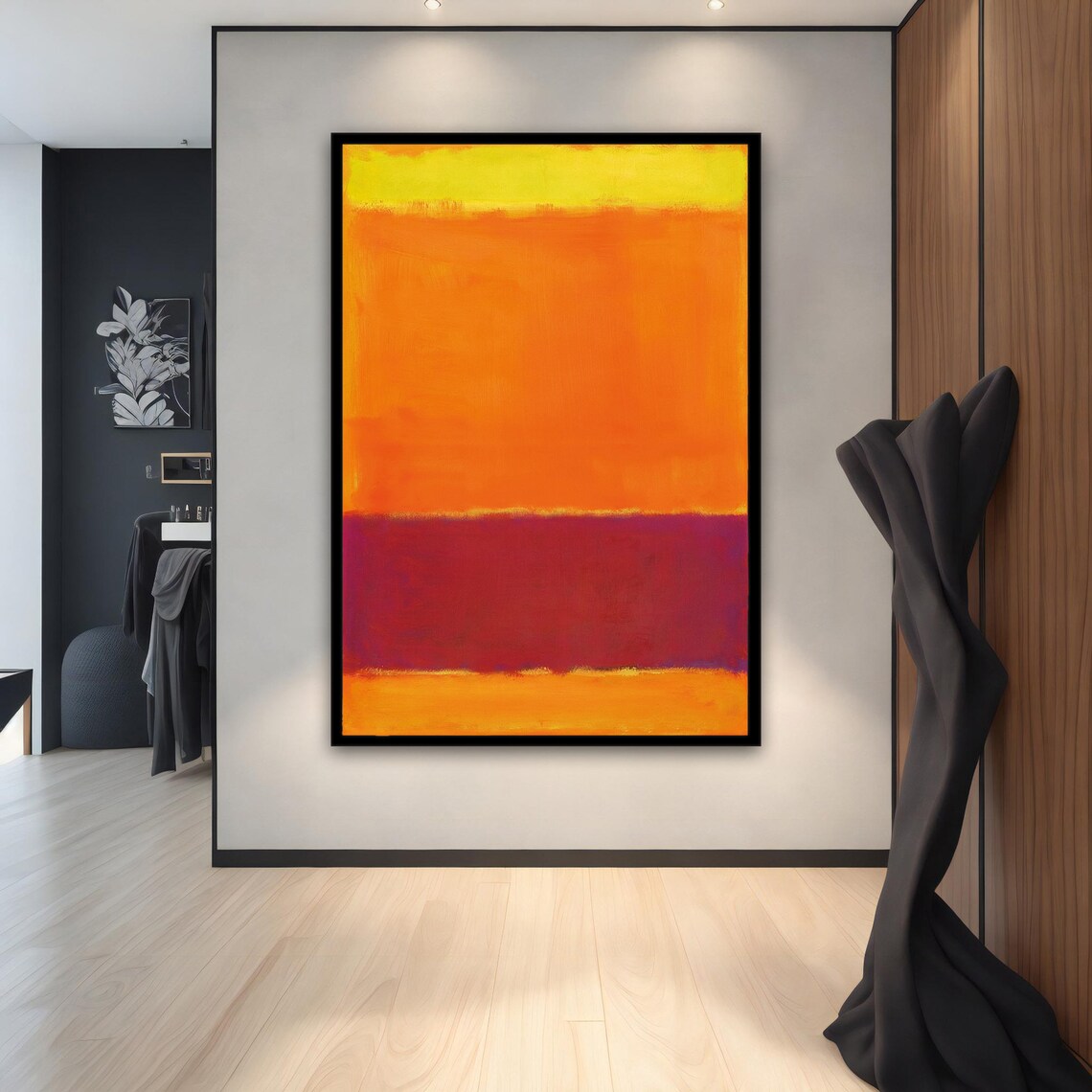 Warm Rothko Style Yellow Orange Magenta Color Field Art Poster - Image 2