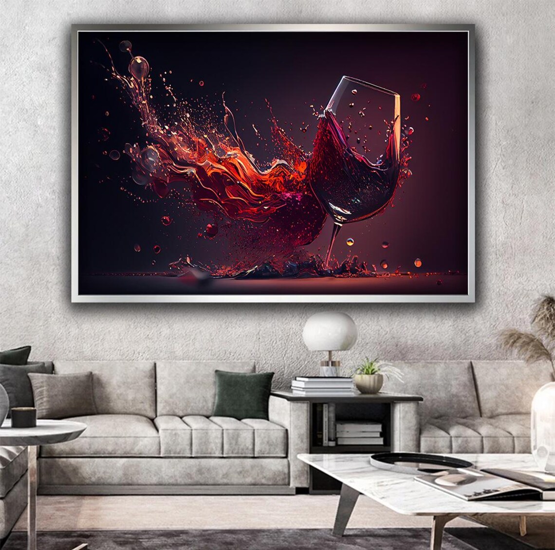 Red Wine Glass Dramatic Splash Dark Elegant Bar Kitchen Wine Lover Poster - Image 5