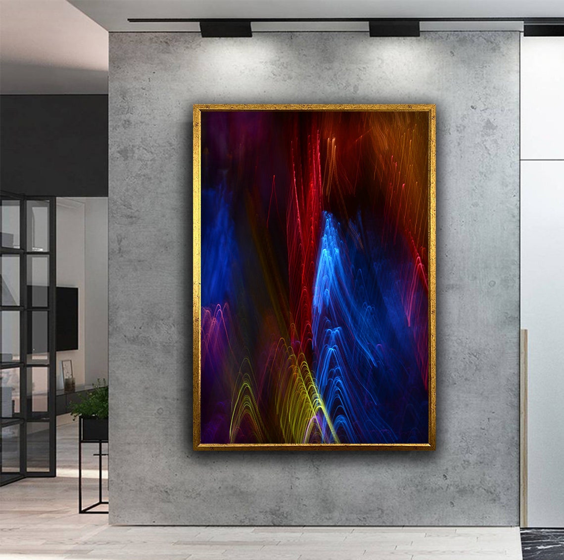 Neon Light Waves Abstract Colorful Streak Flow Motion Art Poster - Image 5