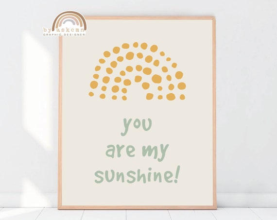 You Are My Sunshine Nursery Wall Art Boho Nursery Print Rainbow Poster Living Room Art Print Baby Room Poster Birthday Gift Poster