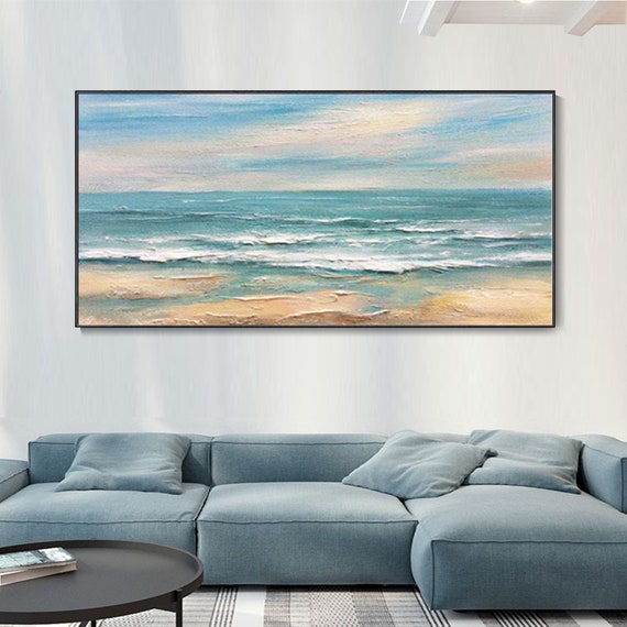 Ocean Seascape Oil Painting, Sunrise Landscape Art Print