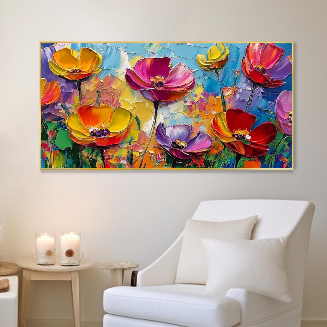 Springtime Floral Landscape Abstract Art Print