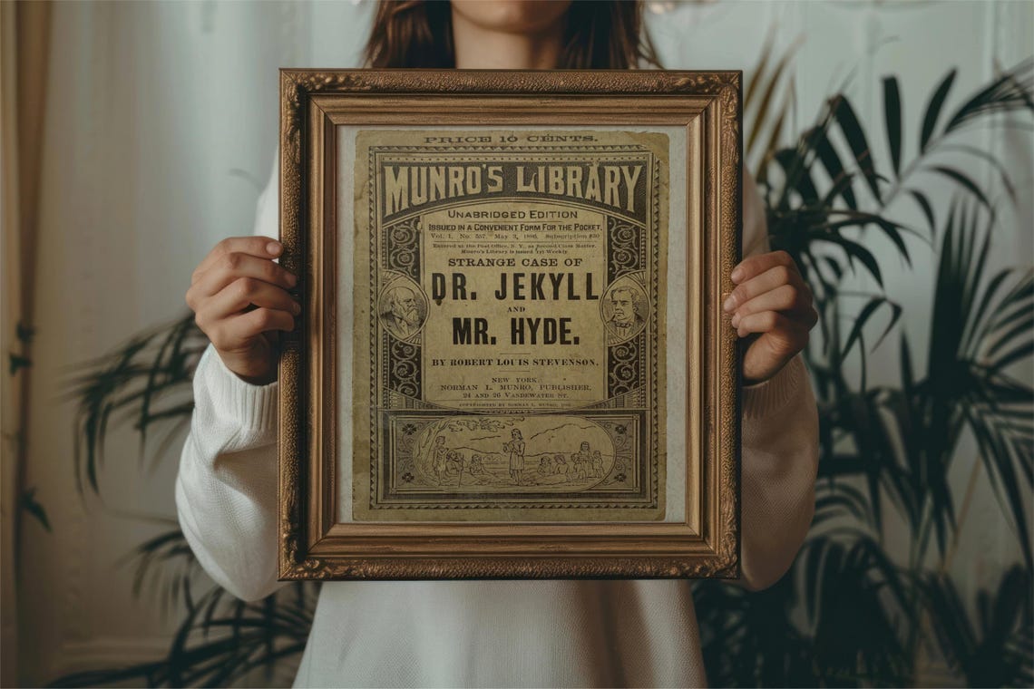Strange Case of Dr Jekyll and Mr Hyde Vintage Book Cover Art Print - Image 2