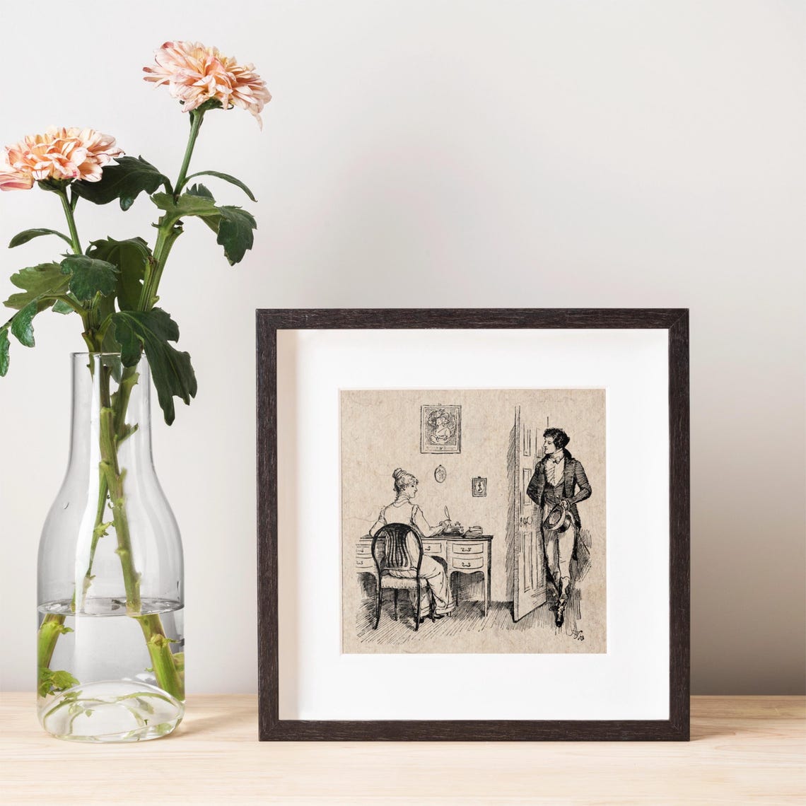 Pride and Prejudice Vintage Pen and Ink Writing Desk Scene Poster - Image 3