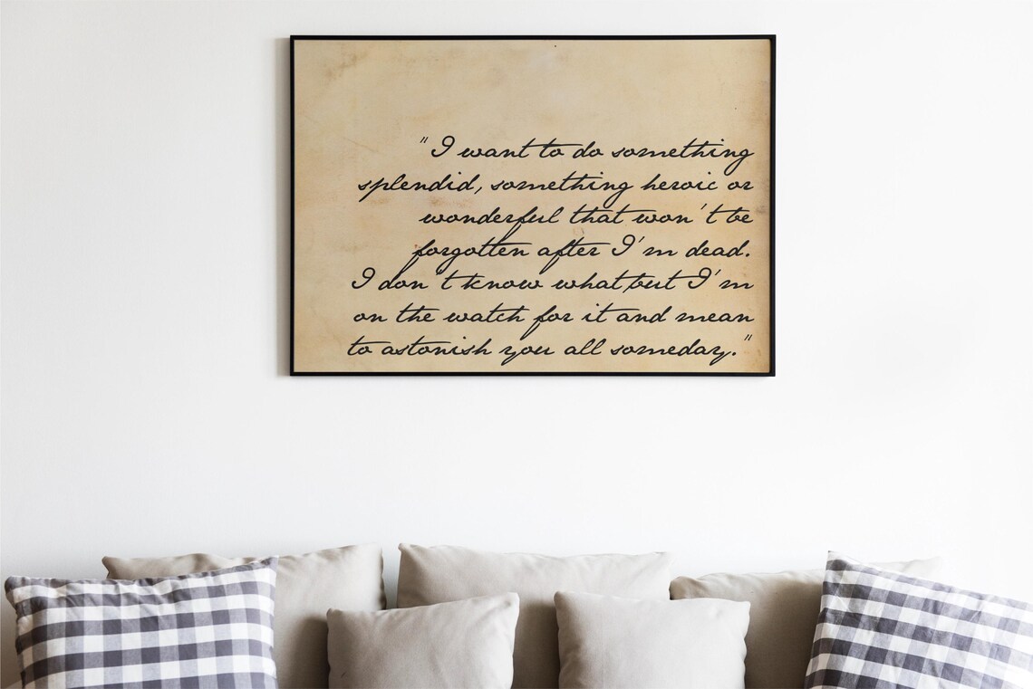 Little Women Splendid Heroic Quote Literary Vintage Book Art Print - Image 2