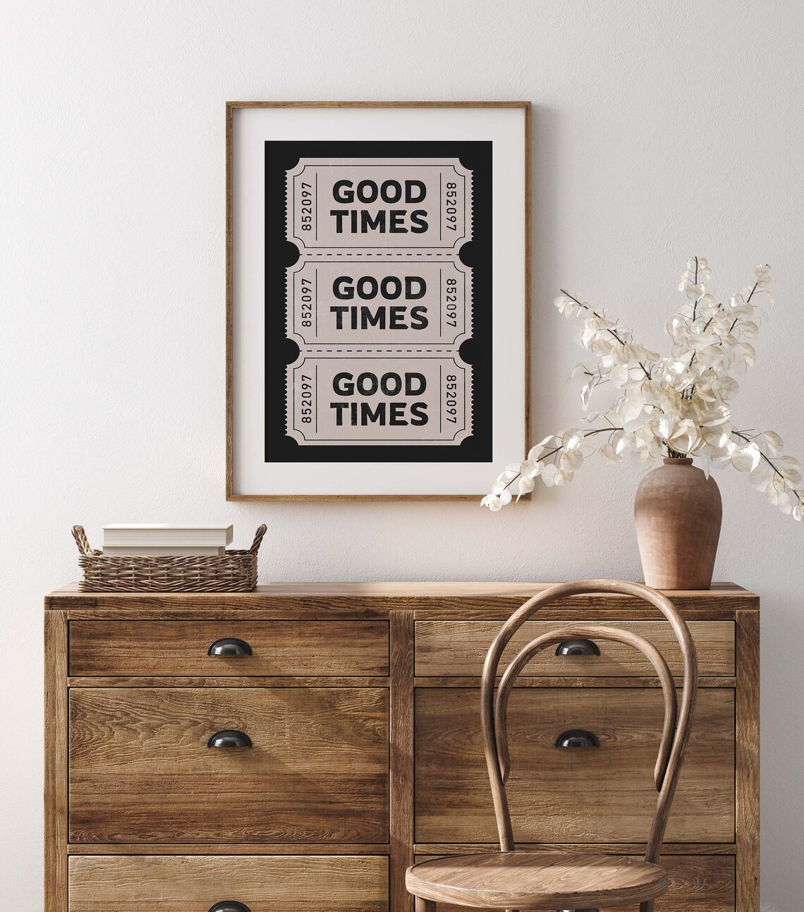 Good Times Ticket Retro Bar Cart Wall Art Print - Image 3