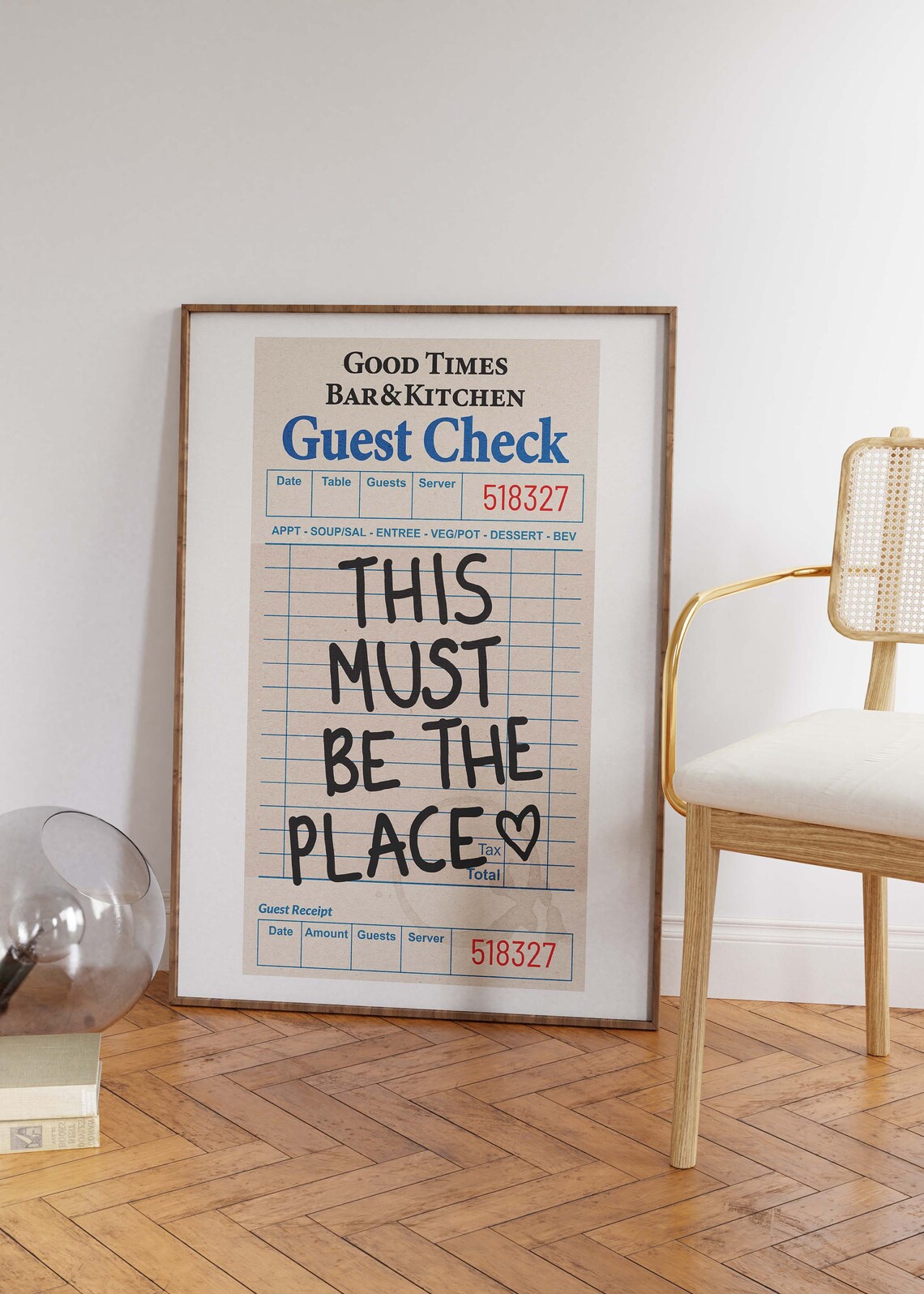 This Must Be The Place Guest Check Retro Bar Poster - Image 2