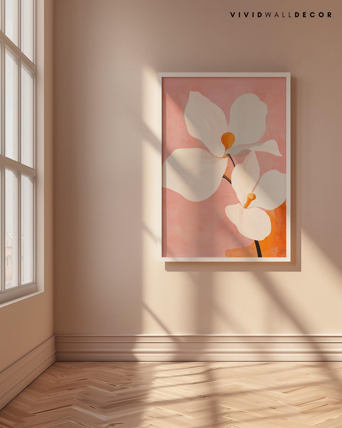 White Orchid Blooms Blush Pink Serene Minimal Elegant Floral Poster - Image 4