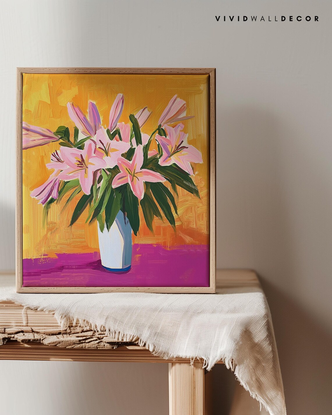 Golden Lilies, Colorful Maximalist Art Print - Image 3