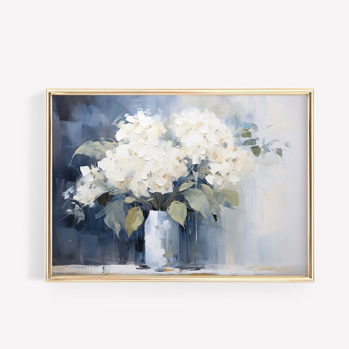 White Hydrangea Vintage Botanical Art Print