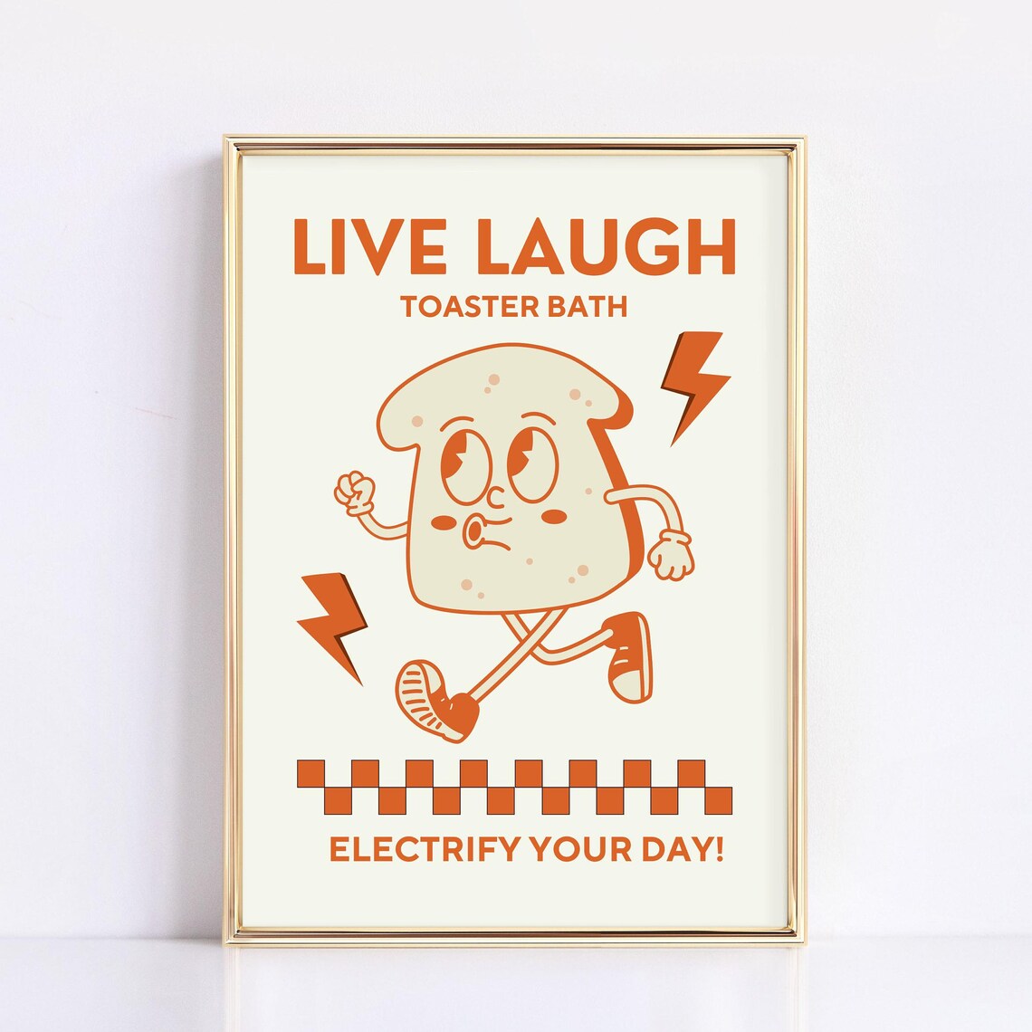 Toaster Bath Retro Mascot Funny Bathroom Poster
